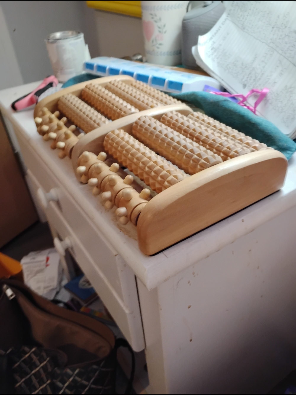 Wooden Foot and CMassager Roller - Natural Wood